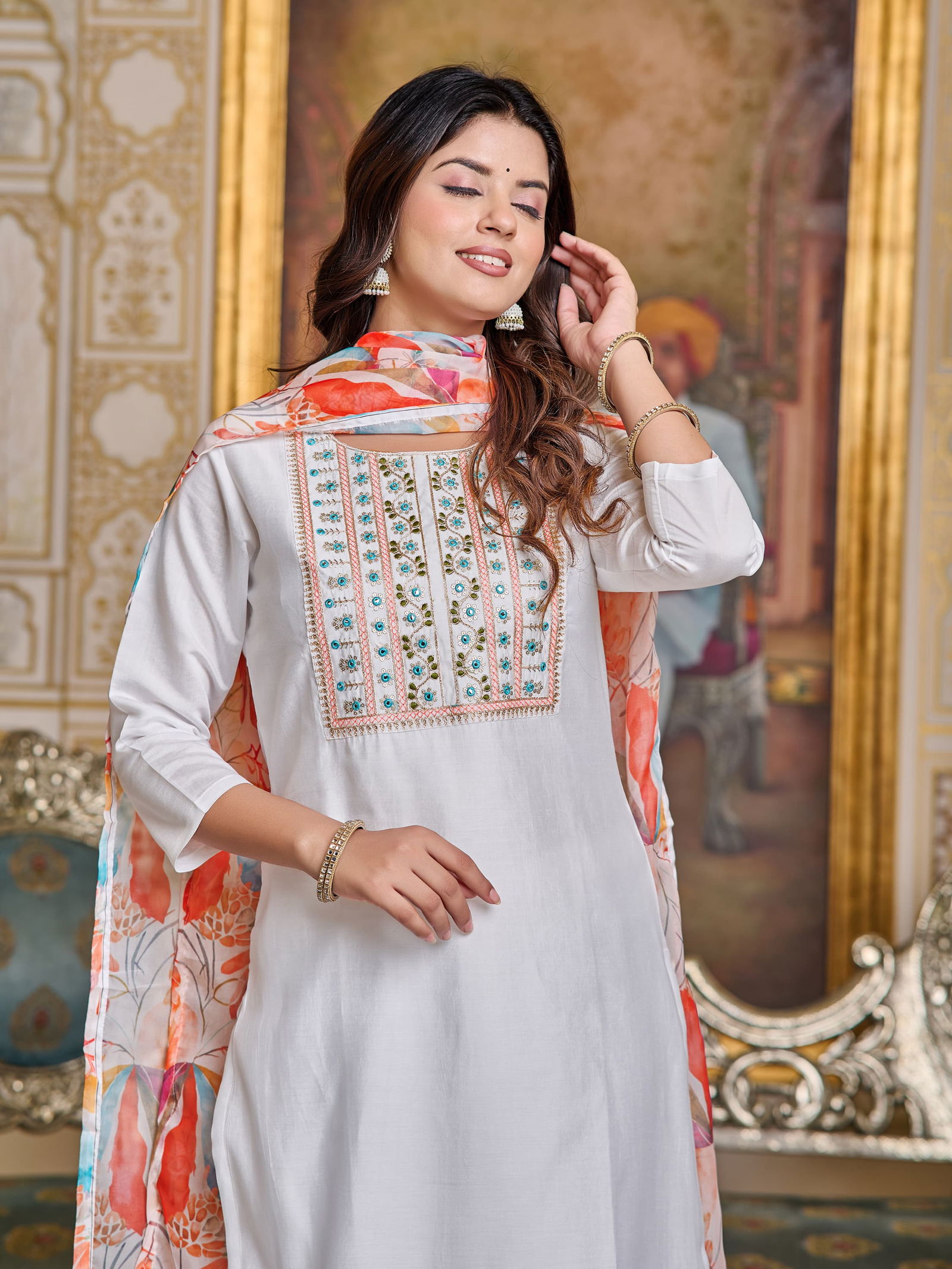 Kalaai Chanderi Embroidery Kurti With Bottom Dupatta Wholesale Price In Surat